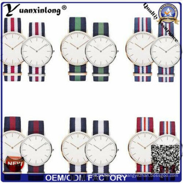 Yxl-549 De Moda De Acero Inoxidable Caso De La Marca De Amante De Los Nylon Relojes De Correa Nato Reloj De Pulsera